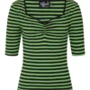 Ladies Hell Bunny Warlock Top - Black & Green 2 Ladies Hell Bunny Warlock Top - Black & Green