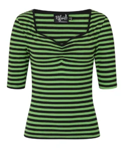 Ladies Hell Bunny Warlock Top - Black & Green
