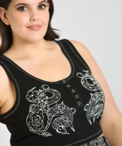Hell Bunny Medusa Crop Top Ladies