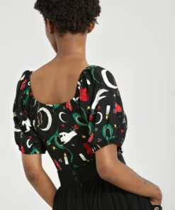 Hell Bunny Good Fortune Crop Top Ladies