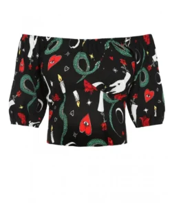 Hell Bunny Good Fortune Crop Top Ladies