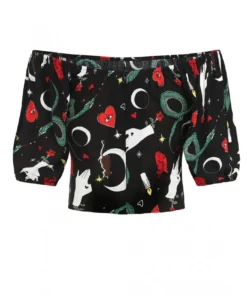 Hell Bunny Good Fortune Crop Top Ladies