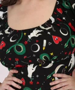 Hell Bunny Good Fortune Crop Top Ladies