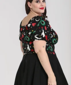 Hell Bunny Good Fortune Crop Top Ladies