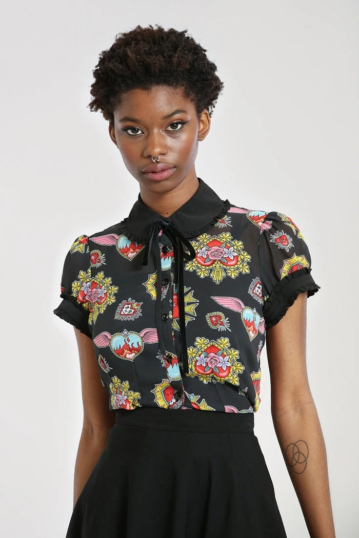 Ladies Hell Bunny Amias Blouse 3 Ladies Hell Bunny Amias Blouse