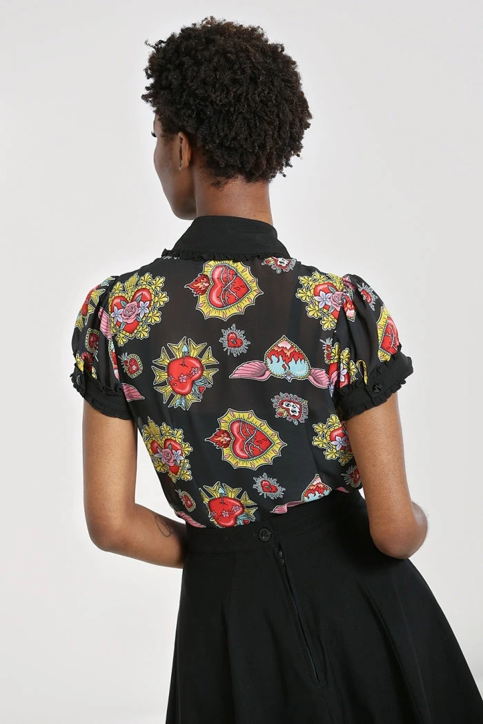 Ladies Hell Bunny Amias Blouse 5 Ladies Hell Bunny Amias Blouse