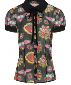 Ladies Hell Bunny Amias Blouse 10 Ladies Hell Bunny Amias Blouse