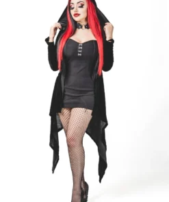 Necessary Evil Aphrodite Velvet Hooded Cardigan Ladies