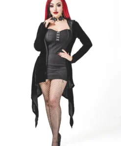 Necessary Evil Aphrodite Velvet Hooded Cardigan Ladies 16 Necessary Evil Aphrodite Velvet Hooded Cardigan Ladies