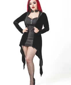 Necessary Evil Aphrodite Velvet Hooded Cardigan Ladies