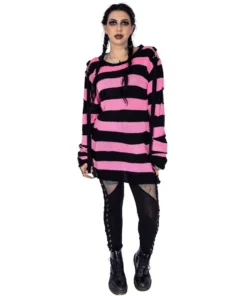 Ladies Heartless Oriana Jumper - Black & Pink