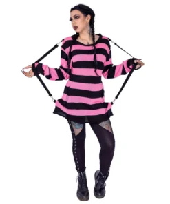 Ladies Heartless Oriana Jumper - Black & Pink