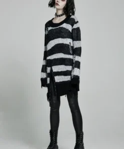 Punk Rave Kaz Distressed Jumper - White