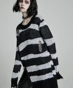 Punk Rave Kaz Distressed Jumper - White