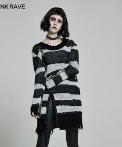 Punk Rave Kaz Distressed Jumper - White