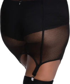 Ladies Killstar Pussy Power Fishnet Skirt - Black