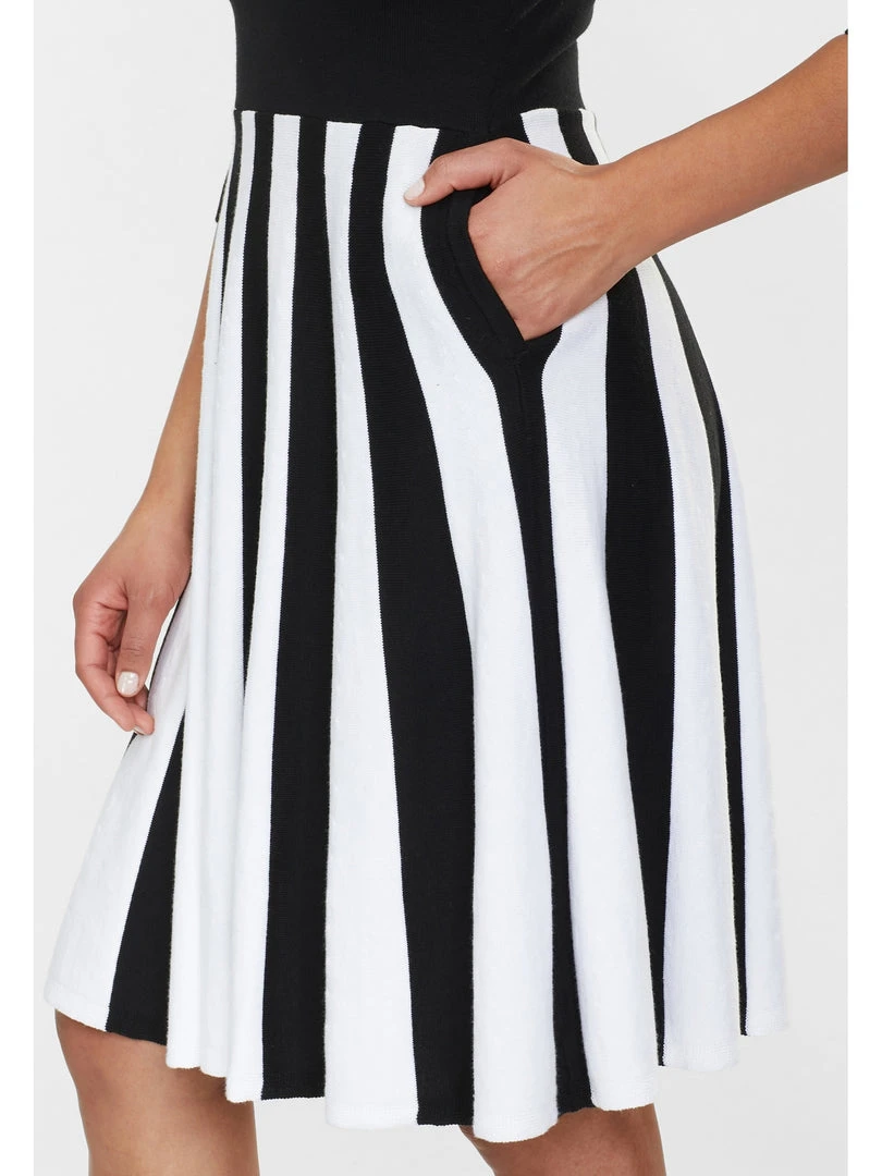 Collectif Serena Knitted Striped Dress Ladies 8 Collectif Serena Knitted Striped Dress Ladies