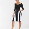 Collectif Serena Knitted Striped Dress Ladies
