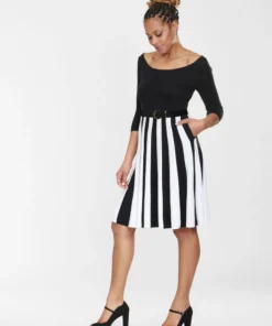 Collectif Serena Knitted Striped Dress Ladies