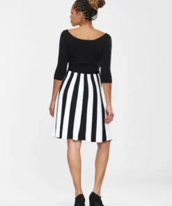 Collectif Serena Knitted Striped Dress Ladies 14 Collectif Serena Knitted Striped Dress Ladies