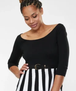 Collectif Serena Knitted Striped Dress Ladies 15 Collectif Serena Knitted Striped Dress Ladies