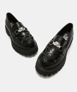 Koi Footwear Ladies Koi Silent Dusk Owl Pentagram Loafers
