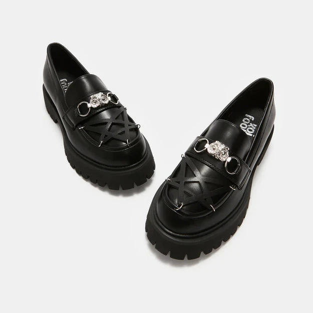Koi Footwear Ladies Koi Silent Dusk Owl Pentagram Loafers 4 Koi Footwear Ladies Koi Silent Dusk Owl Pentagram Loafers